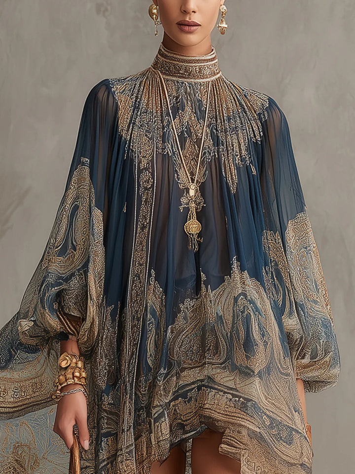 Silvia | Vestido Barroco Azul Marino