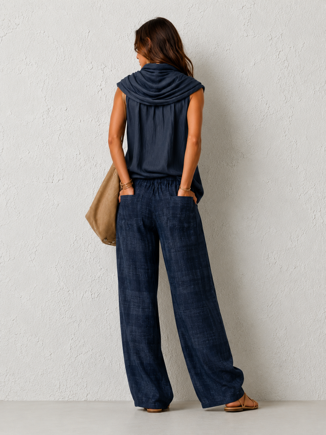 Conjunto Natural Cómodo y Elegante Azul Oscuro