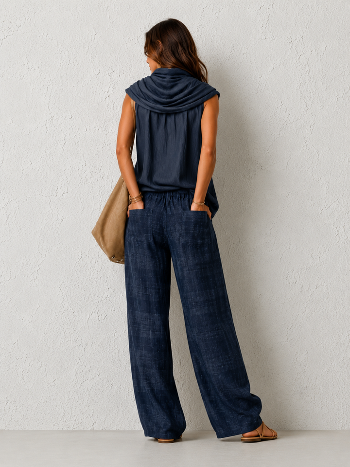 Conjunto Natural Cómodo y Elegante Azul Oscuro
