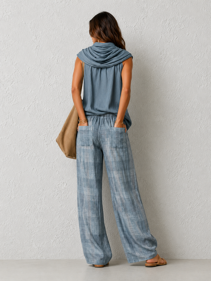Conjunto Natural Cómodo y Elegante Azul
