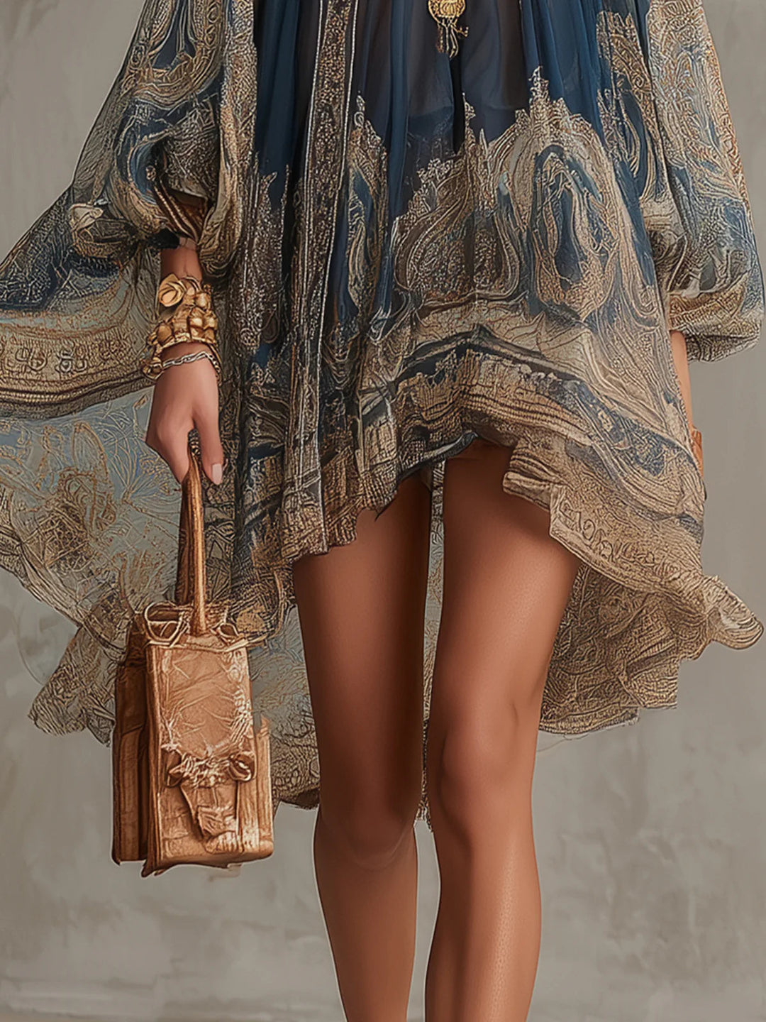 Silvia | Vestido Barroco Azul Marino