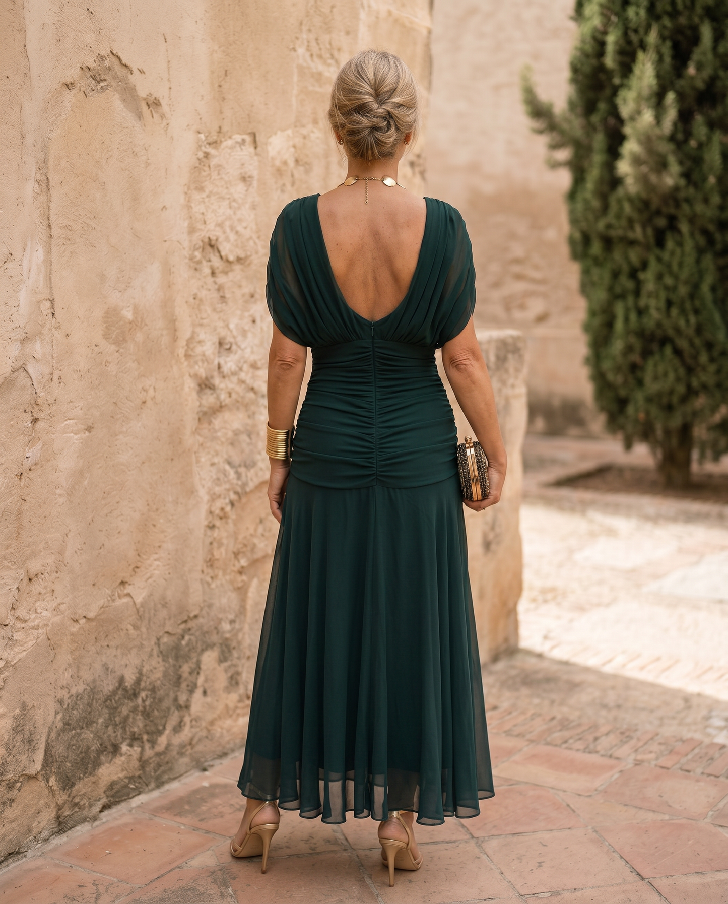 Vestido maxi elegante para fiesta con escote en corazón