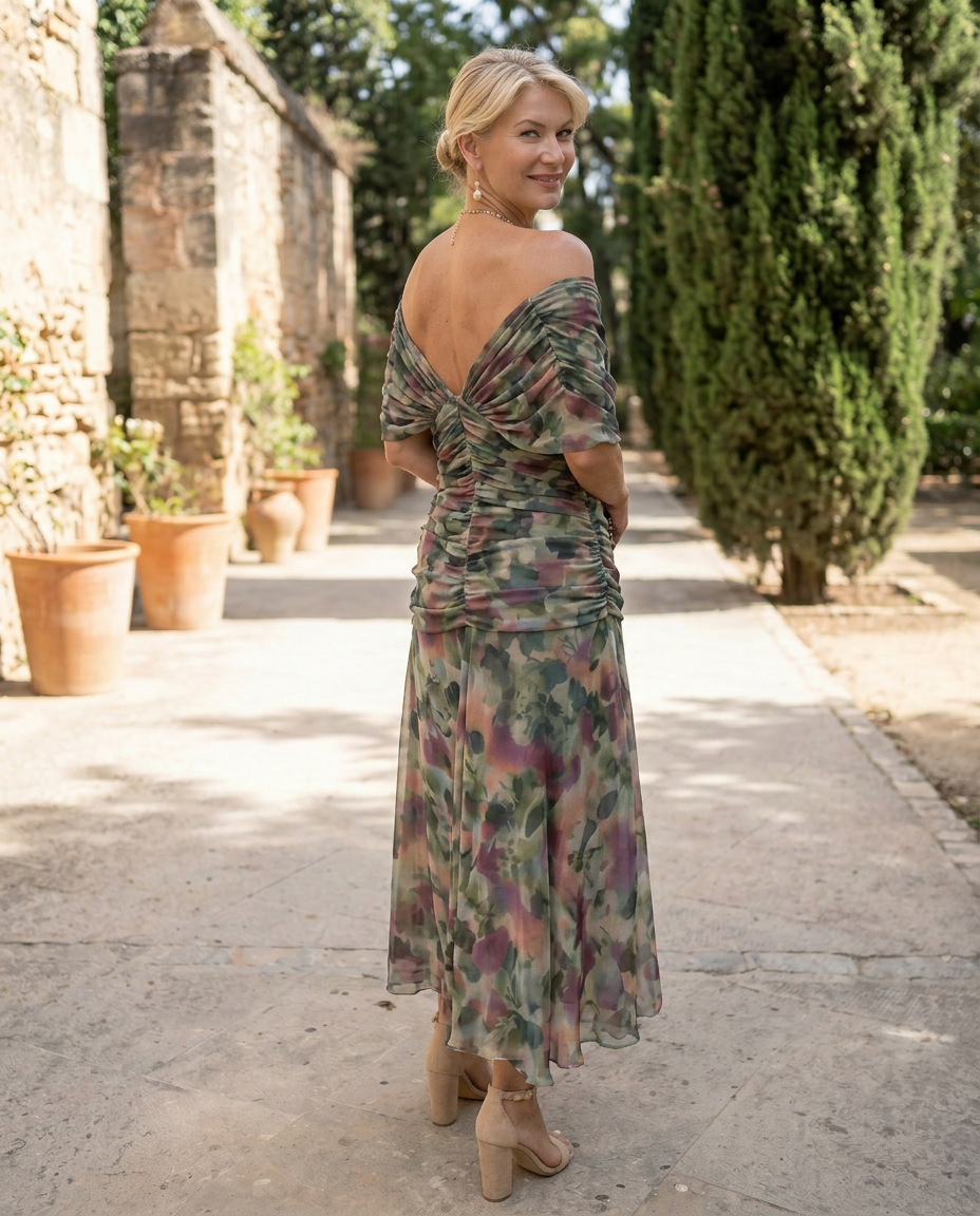 Vestido maxi elegante para fiesta con escote en corazón
