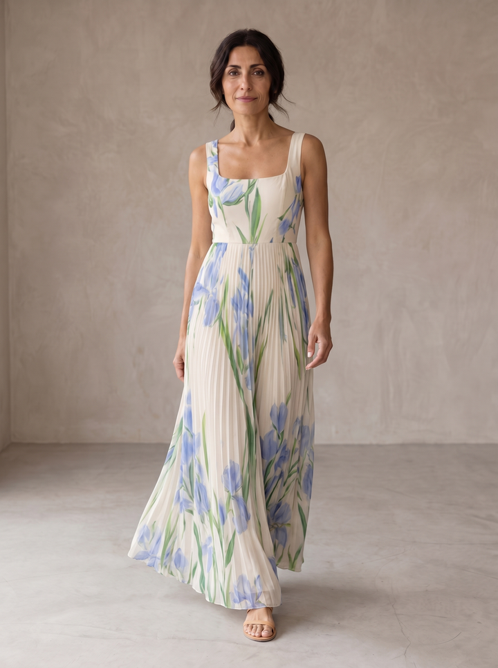 Lucía | Vestido Maxi de Línea A Floral