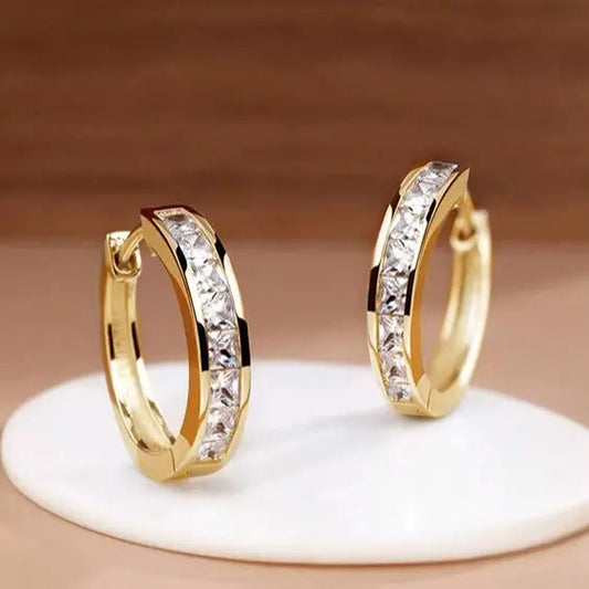 Pendientes Aro Chic Oro y Cristal
