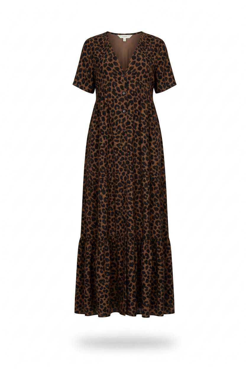Fiora | Vestido largo de leopardo