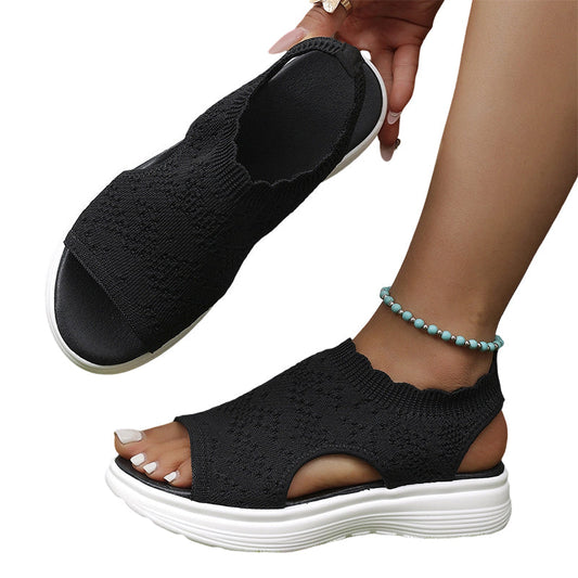 Sandalias de Cuña para Mujer con Tejido Transpirable y Plantilla Acolchada