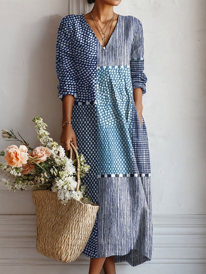 Clara | Vestido Largo Blue Mosaic