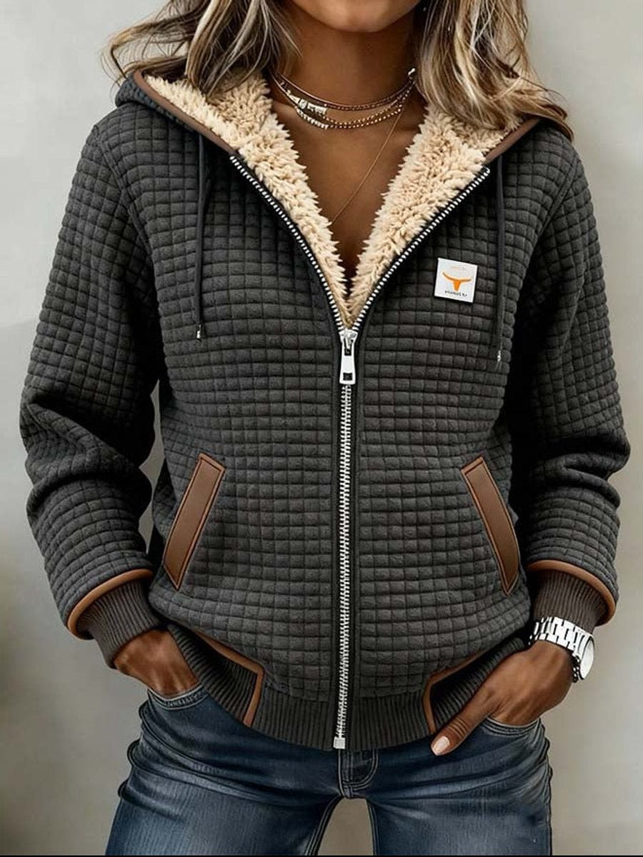 Kendra | Chaqueta acolchada con capucha y cremallera, cálida y acogedora